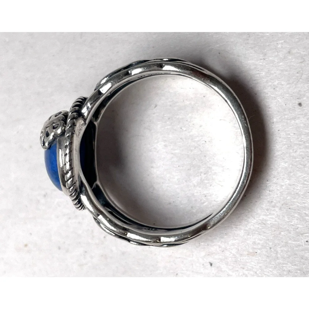 Carolyn Pollack 925 Sterling Silver Lapis Lazuli Ring Size 9.75 8g Signed